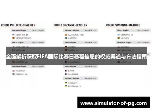 全面解析获取FIFA国际比赛日赛程信息的权威渠道与方法指南 全面解析获取FIFA国际比赛日赛程信息的权威渠道与方法指南